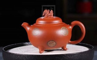 《獅韻》紫砂壺全手工茶壺老師小紅泥，絞泥（段泥、紫泥、綠泥等）壺