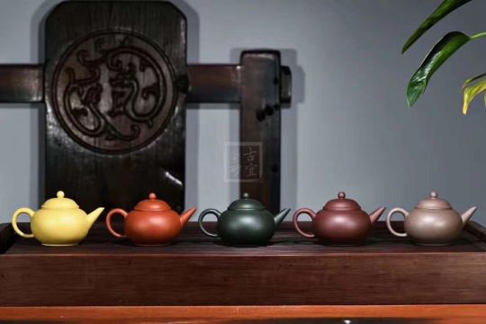 《五色土》綠泥，朱泥，紫泥，青灰泥，段泥純手工宜興紫砂壺茶具水平茶壺